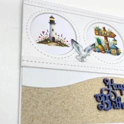 Maritime Geburtstagskarte 3D handgefertigt – Glückwunschkarte Strand, Urlaub, personalisierbar