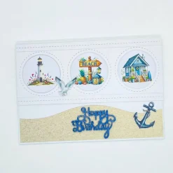 Maritime Geburtstagskarte 3D handgefertigt – Glückwunschkarte Strand, Urlaub, personalisierbar