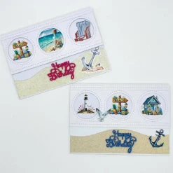 Maritime Geburtstagskarte 3D handgefertigt – Glückwunschkarte Strand, Urlaub, personalisierbar