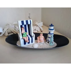 Maritime Tischdekoration Sommer Strandkorb Leuchtturm Muscheln Geschenkidee