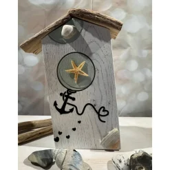 Maritime Treibholz Deko – Handgemachte kleine Deko Häuser aus Holz als Geschenkidee