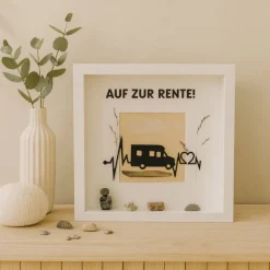 Maritimer Bilderrahmen personalisiert – Handmade Wanddeko | Geschenk zur Rente, Geburtstag & Jubiläum