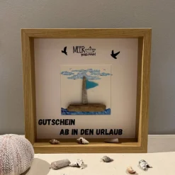 Maritimes Wandbild Segelboot – Handgemachtes Steinbild als einzigartiges Geschenk und Deko