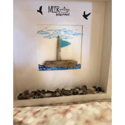 Maritimes Wandbild Segelboot – Handgemachtes Steinbild als einzigartiges Geschenk und Deko