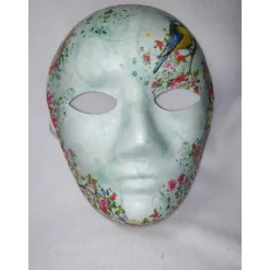 Maske, Frühling, handbemalt, Serviettentechnik, Pappmache