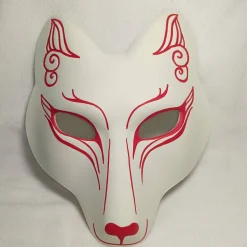 Maske, Fuchs, japanisch, Maske, Kabuki, Kitsune, handbemalt
