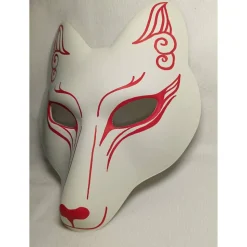 Maske, Fuchs, japanisch, Maske, Kabuki, Kitsune, handbemalt