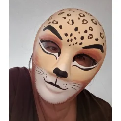 Maske, Gepard, Leopard, handbemalt, Tiermaske, Pappmache