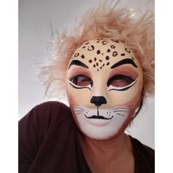 Maske, Gepard, Leopard, handbemalt, Tiermaske, Pappmache