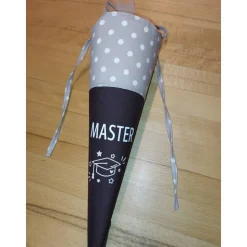 Master, Abschlusstüte, Glückwunschtüte - Braun Punkte personalisierbar mit Namen