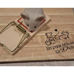 Mausefalle mit Maus perfekt für Geldgeschenke - originelle Verpackung für Geldgeschenke