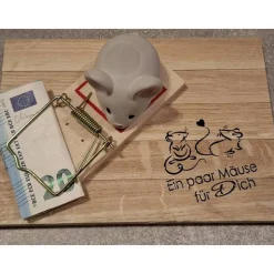 Mausefalle mit Maus perfekt für Geldgeschenke - originelle Verpackung für Geldgeschenke