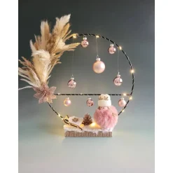 Mädchen in rose mit Metallring, Sofortkauf, Geschenk, Weihnachten,Deko,Sofortkauf,UNIKAT