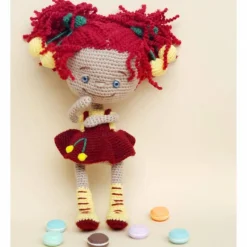 Mädchen Puppe, gehäkelte Puppe, Handgemachte Unikat Puppe gehäkelt, Hälelpuppe Sammelpuppe aus hochwertigem Garn, Puppe