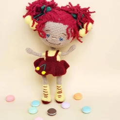 Mädchen Puppe, gehäkelte Puppe, Handgemachte Unikat Puppe gehäkelt, Hälelpuppe Sammelpuppe aus hochwertigem Garn, Puppe