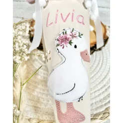 Mädchen Schultüte Geschwistertüte Ente Liese aus Stoff / Musselinstoff 35 cm