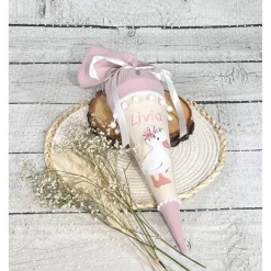 Mädchen Schultüte Geschwistertüte Ente Liese aus Stoff / Musselinstoff 35 cm