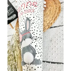 Mädchen Schultüte Hase Marie personalisiert aus Stoff bzw. Musselinstoff 70 cm