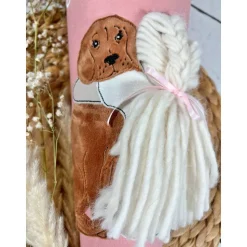 Mädchen Schultüte Hund und Mädchen aus Stoff personalisiert 70 cm