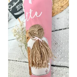 Mädchen Schultüte Hund und Mädchen aus Stoff personalisiert 70 cm