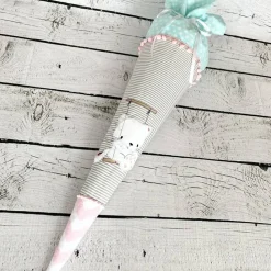 Mädchen Schultüte Katze Sissi aus Stoff personalisiert 70 cm