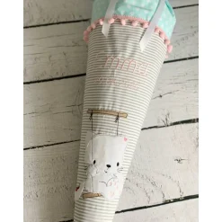 Mädchen Schultüte Katze Sissi aus Stoff personalisiert 70 cm