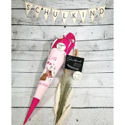 Mädchen Schultüte Pferd Lulu aus Stoff personalisiert 70 cm