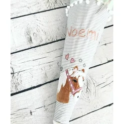 Mädchen Schultüte Pferd Lulu aus Stoff personalisiert 70 cm
