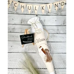Mädchen Schultüte Pferd Pony Alma und Mädchen aus Stoff personalisiert 70 cm