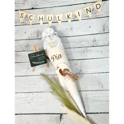 Mädchen Schultüte Pferd Pony Alma und Mädchen aus Stoff personalisiert 70 cm