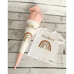 Mädchen Schultüte Regenbogen gold aus Stoff 70 cm