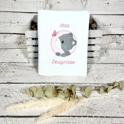Mädchen Zeugnismappe Katze Lilly aus Filz personalisiert