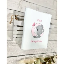 Mädchen Zeugnismappe Katze Lilly aus Filz personalisiert