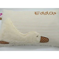 Mädchenkissen Jungenkissen Schmusekissen Kuschelkissen Ente Entchen mit gesticktem Namen