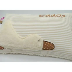 Mädchenkissen Jungenkissen Schmusekissen Kuschelkissen Ente Entchen mit gesticktem Namen