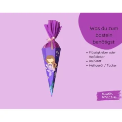 Meerjungfrau Schultüte Bastelset | Zuckertüte zur Einschulung | Schultüte aus Papier basteln | Schultüte Meerjungfrau