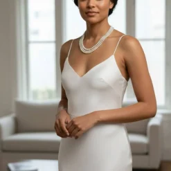 Mehrreihige Perlenkette aus Glaswachsperlen & transparenten Glasperlen – Zeitlose Eleganz