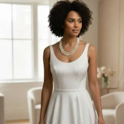 Mehrreihige Perlenkette aus Glaswachsperlen & transparenten Glasperlen – Zeitlose Eleganz