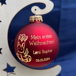 Mein erstes Weihnachten - Personalisierte Weihnachtskugel mit Lasergravur