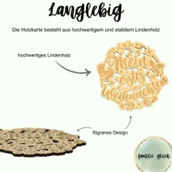 Mein erstes Weihnachten Holzkarte für das erste Weihnachtsfest Baby gravierte Meilensteinkarte aus Holz 10cm