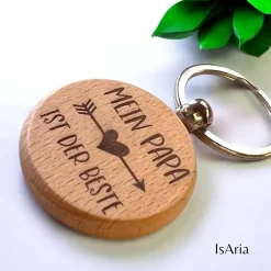 Mein Papa ist der Beste - Holz Schlüsselanhänger/personalisiert/Vatertag
