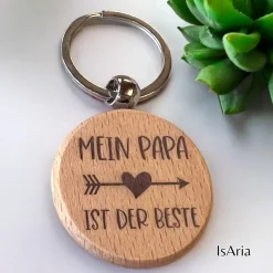 Mein Papa ist der Beste - Holz Schlüsselanhänger/personalisiert/Vatertag