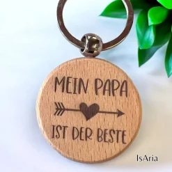 Mein Papa ist der Beste - Holz Schlüsselanhänger/personalisiert/Vatertag