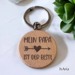 Mein Papa ist der Beste - Holz Schlüsselanhänger/personalisiert/Vatertag