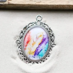 Memorial Brautstrauß Andenken Anhänger Cabochon 18x25mm silberfarbe mit eigenen Bild personalisiert