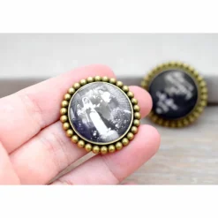 Memorial Vintage Brosche mit Wunschtext oder Foto – Persönliches Andenken für die Hochzeit