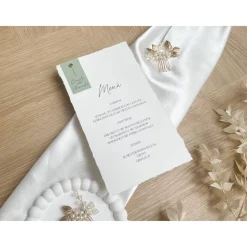 Menükarte - „Modern Greenery“ - Modernes & detailreiches Design - verschiedene Farben - Hochzeitsmenü