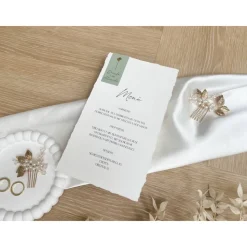 Menükarte - „Modern Greenery“ - Modernes & detailreiches Design - verschiedene Farben - Hochzeitsmenü