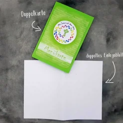 Menükarte Kommunion – Handgemachte Karte ‚Mit Jesus auf dem Weg‘ inklusive Einlegeblatt