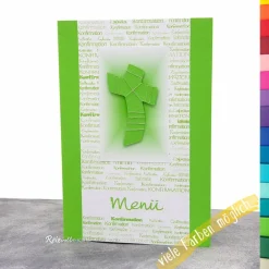 Menükarte Konfirmation, Kommunion & Firmung mit Kreuz